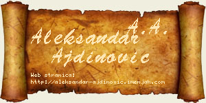 Aleksandar Ajdinović vizit kartica